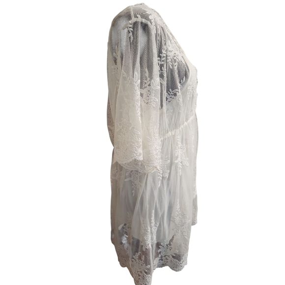 Entro large white Sheer lace Lined Tunic With Camisole NEW WITH TAGS - Picture 3 of 16